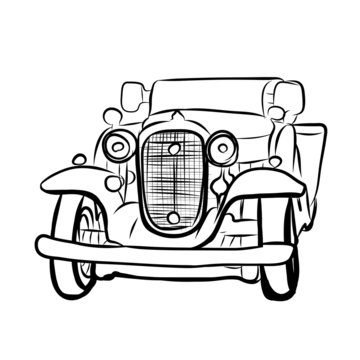 Drawing of old vintage car