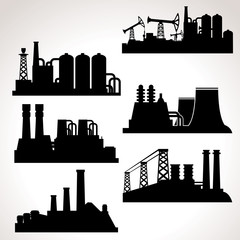 Vector Set of Industrial Buildings