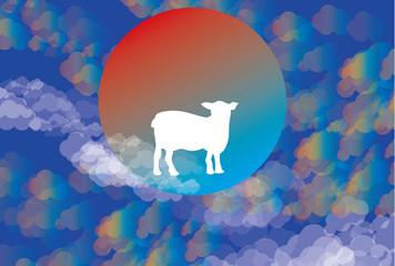 2015年未年の羊のイラスト年賀状素材