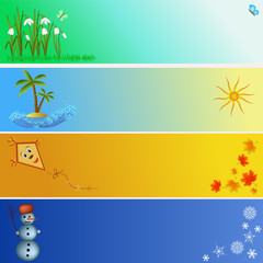 Fototapeta na wymiar four seasons illustration banners