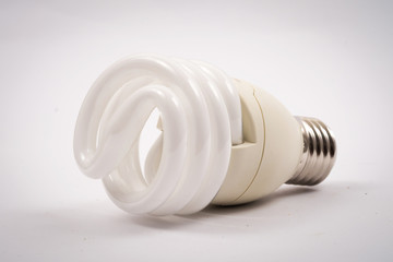 twist light bulb on white background