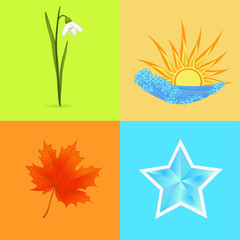 Fototapeta na wymiar four seasons symbols