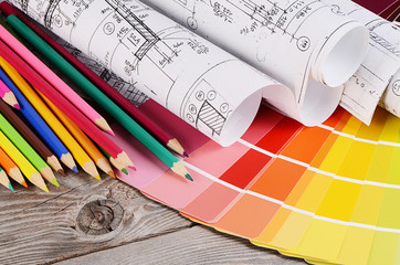 Projects of houses with color palette