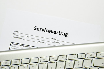 Servicevertrag mit externer Tastatur