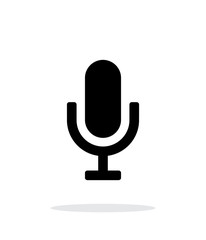 Microphone icon on white background.