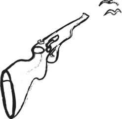 hand drawn shotgun