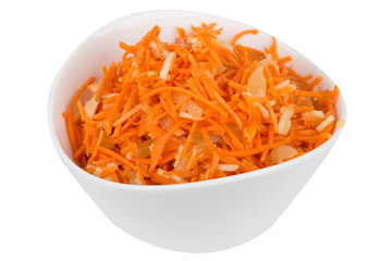grated carrot with pineapple in a white bowl