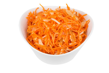 grated carrot with pineapple in a white bowl