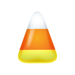 Fototapeta premium Realistic candy corn isolated on white background.