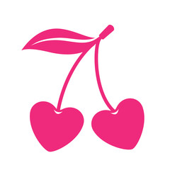 Cherry hearts love icon.