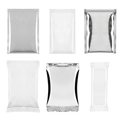 aluminum white bag package food template