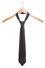 Male fashion tie. On a hanger white background.