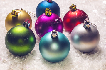 Colorful christmas baubles