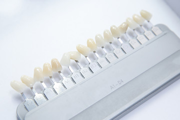 False teeth color samples