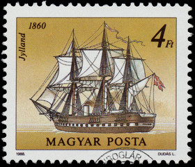 Stamp printed in Hungary shows Jylland