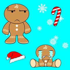 ginger cookie man cartoon xmas set0