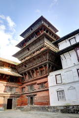 Fototapeta na wymiar The beautiful nine storeys Basantapur Tower in Kathmandu