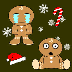 ginger cookie man cartoon xmas set8