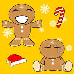 ginger cookie man cartoon xmas set3