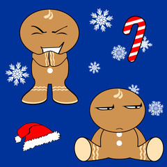 ginger cookie man cartoon xmas set2