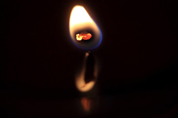 Kerzenflamme, Detail eines Dochts