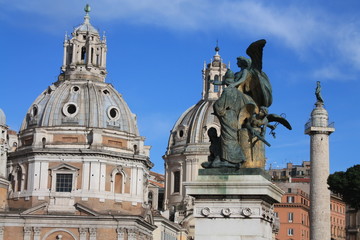 Fototapeta na wymiar The monuments in the background of the Italian sky
