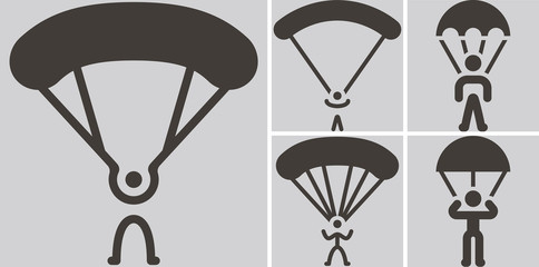 Fototapeta na wymiar parachute sport icons