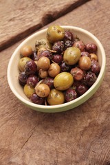 mixed olives antipasto in dish