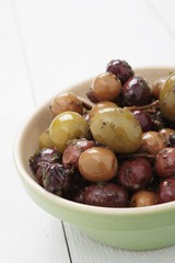 mixed olives antipasto in dish