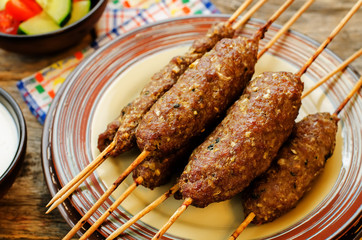 kebab skewers. meat cutlets