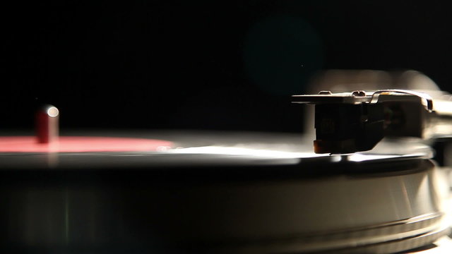 gramophone record on a black background, close-up 2