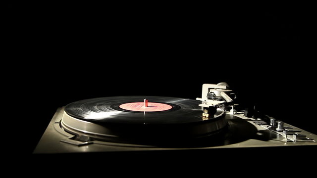 gramophone record on a black background  1