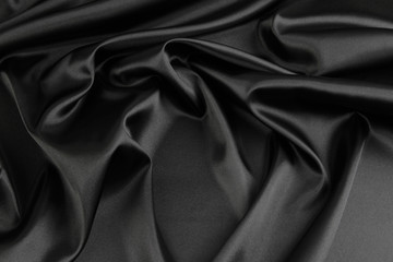 Black silk fabric texture