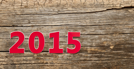 New Year 2015, Old grunge wood background