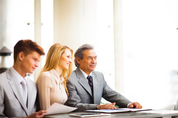 Business team working on their business project