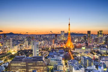 Poster Skyline van Tokio, Japan © SeanPavonePhoto