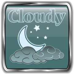 Night weather icon with text Cloudy