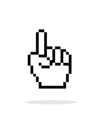Obraz premium One finger. Pixel hand cursor icon on white background.