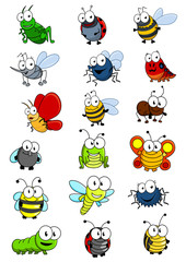 Cartooned insects set