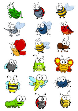 Cartooned insects set