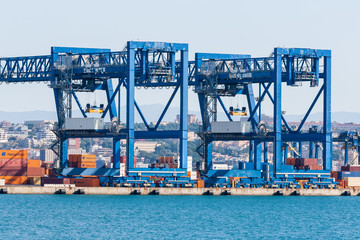 Cranes at the port channel