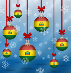 Christmas background flags Bolivia