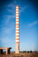 red and white chimney
