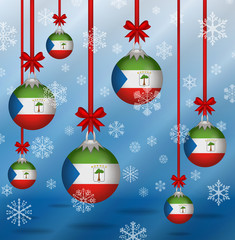 Christmas background flags Equatorial Guinea