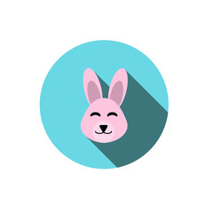 rabbit ,Flat style with long shadows