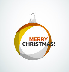 Merry Christmas card - abstract ball, bauble