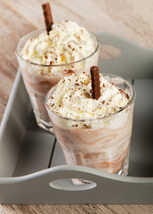 Milk shake with chocolate .
