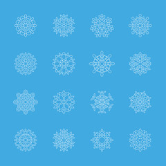 snowflake icon set 6, vector eps10
