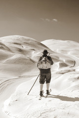 Black and white photos, Sepia Vintage skier