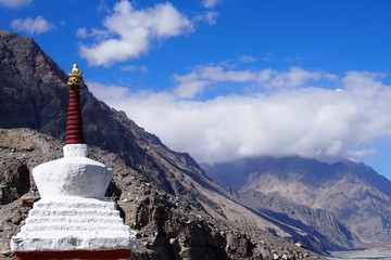 white Pagoda with mountain view